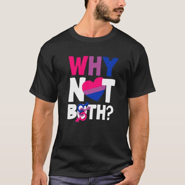 Varför inte både Bi Pride Flagga Bisexual Premium T Shirt (Framsida)