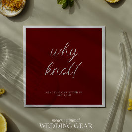 Varför inte? Minimal röd typografisk cocktail Pappersservett