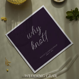 Varför inte! Minimal typografisk lila cocktail Pappersservett
