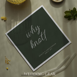Varför inte? Minimal typografisk Moss Grönt Cockta Pappersservett
