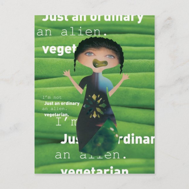 Varför inte vegetarisk vykort (Framsida)