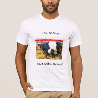 Varför jag är en Beltie Farmer Belted Galloway Cow T Shirt