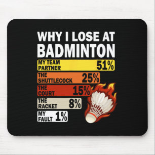 Varför jag förlorade i Badminton Funny mitt fel Musmatta