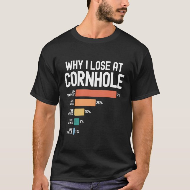 Varför jag förlorar i Cornhole? T Shirt (Framsida)