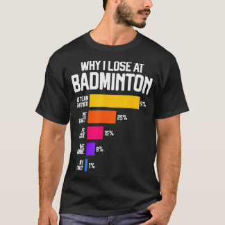 Varför jag förlorar på Badminton Funny Excuses Shu T Shirt