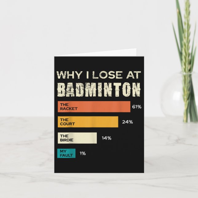 Varför jag förlorar på badminton racket court kort (Framsida)