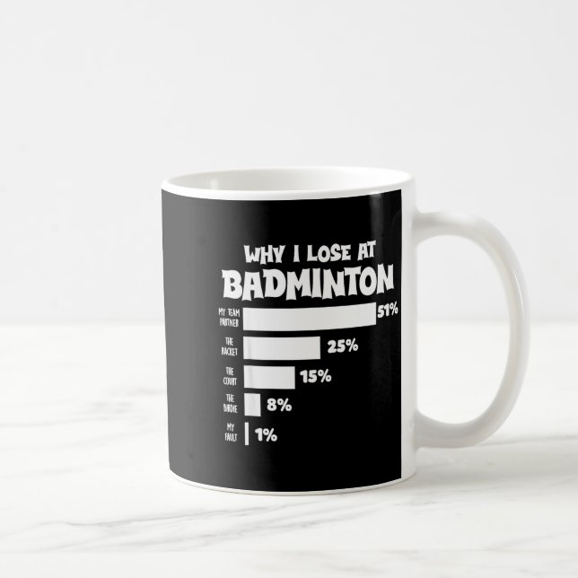 Varför jag förlorar på badminton roliga ursäkter s kaffemugg (Höger)