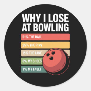 Varför jag förlorar på Bowlareare utfall i Bowling Runt Klistermärke