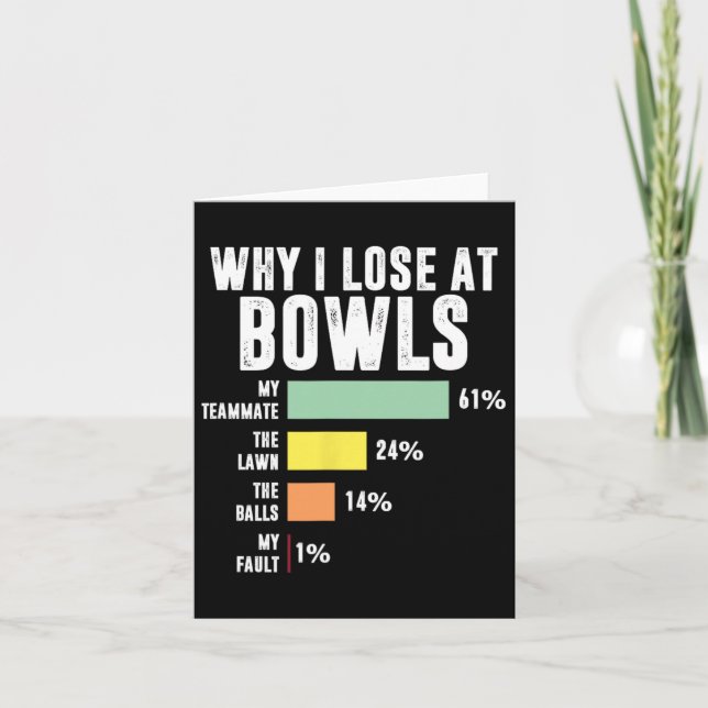 Varför jag förlorar på Bowls Funny Bowling Kort (Framsida)