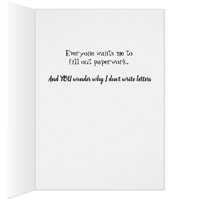 Varför jag inte Skrivor Hälsningskort (Insidan (Höger))