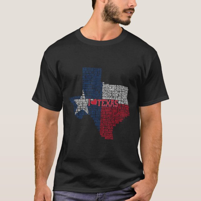 Varför jag Kärlek Texas Typografisk design T Shirt (Framsida)
