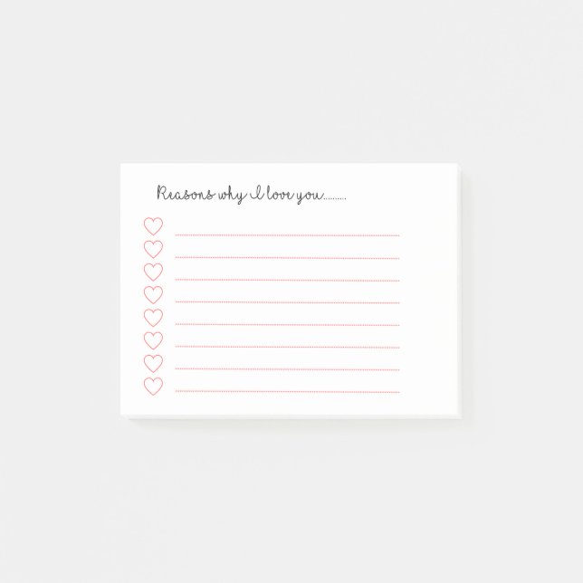 Varför jag kärlekar dig.......... post-it block (Framsida)