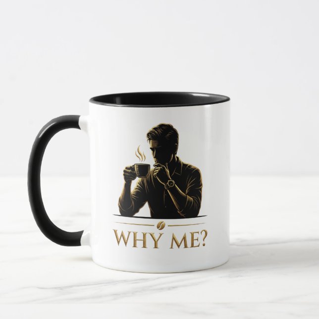 Varför Jag? Minimalistisk Estetisk Kaffe Mugg – De (Vänster)