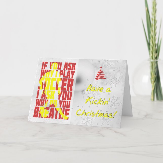 Varför jag spelar fotbolls-jullkort med Julafton-k Helgkort (Framsida)