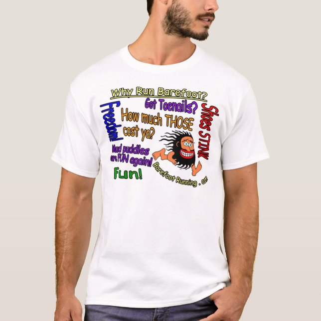 Varför kör barfota? tee (Framsida)