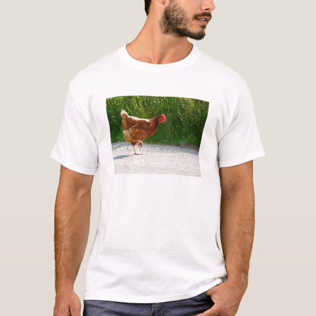 Varför korsade hönan vägen? t shirt (Framsida)