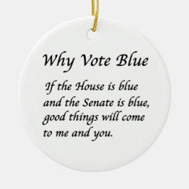 Varför rösta blått 2024 julgransprydnad keramik