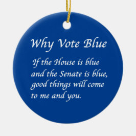 Varför rösta blått 2024 julgransprydnad keramik