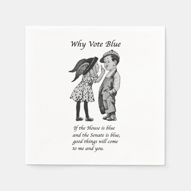 Varför rösta blått 2024 pappersservett (Framsidan)