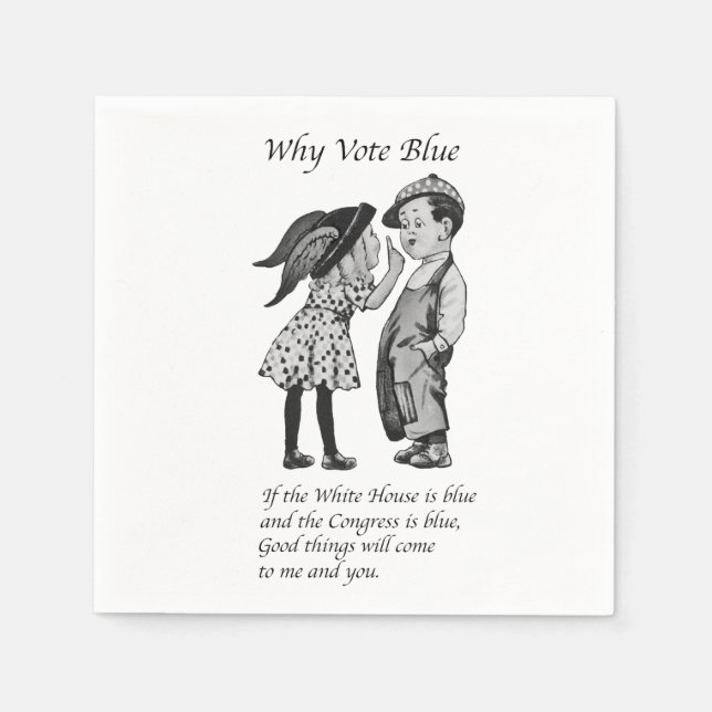 Varför rösta totalt blått 2028? pappersservett (Framsidan)