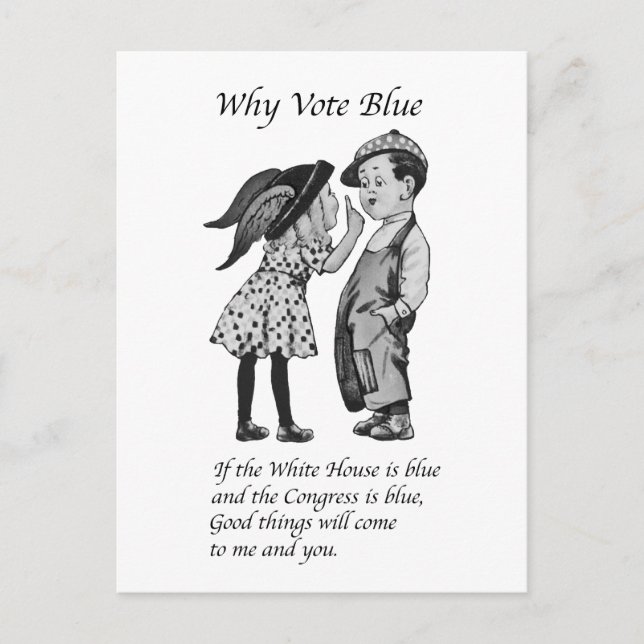 Varför rösta totalt blått 2028? vykort (Framsida)