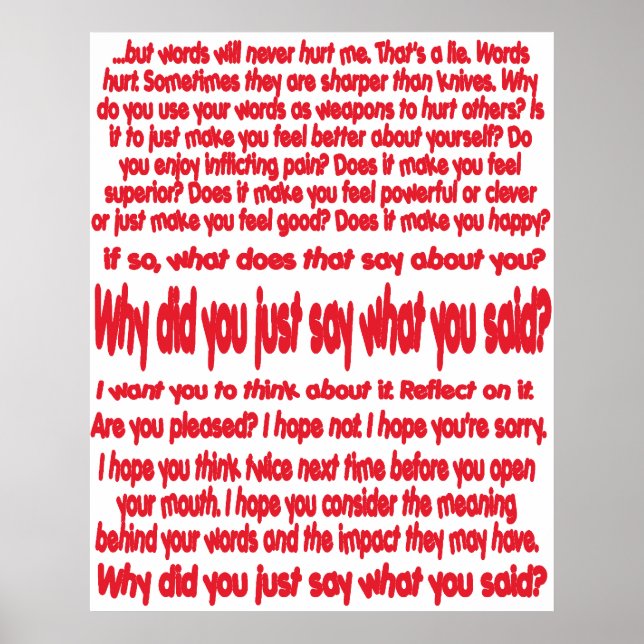 Varför sa du precis vad du sa? Poster (Framsidan)