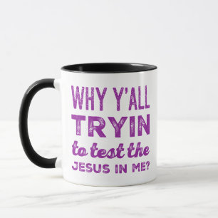 Varför ska du testa Jesus i mig? Kaffe Mugg