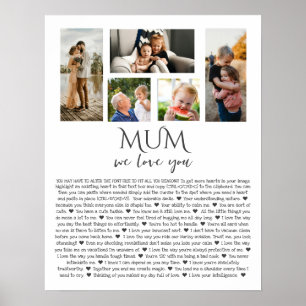 Varför vi älskar dig Mamma Anpassad fotokollage Poster