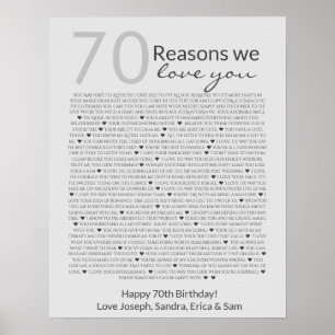 Varför vi kärlek om dig 70, 60, 50, poster