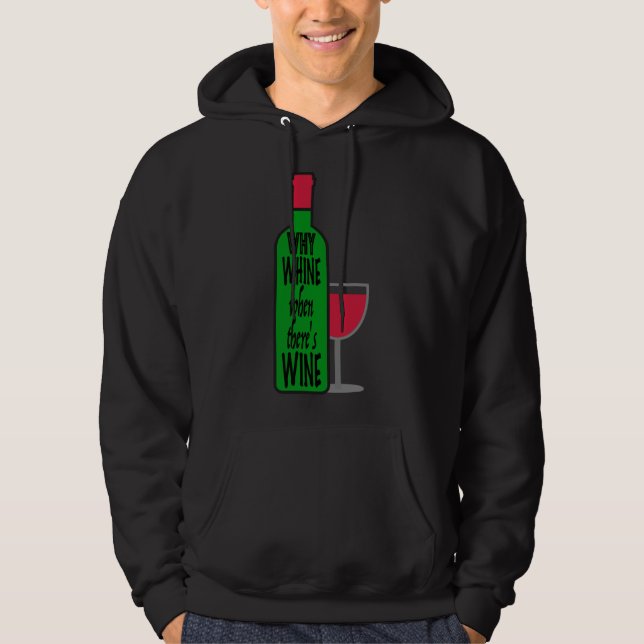 Varför Vin Flaska Hoodie (Framsida)