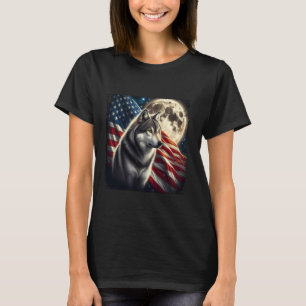 Varg 4 juli Amerikanska Flagga Alpha Varg under Mo T Shirt