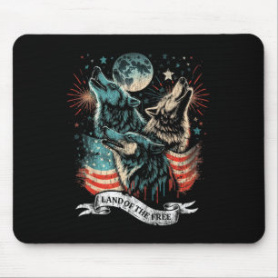Varg 4 juli Amerikanska Flagga Howling America Moo Musmatta