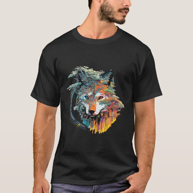 Varg Alpha Animal World Predator Vild Natur Art T Shirt (Framsida)