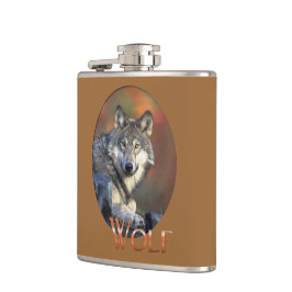 Varg Älskare Art Fickplunta