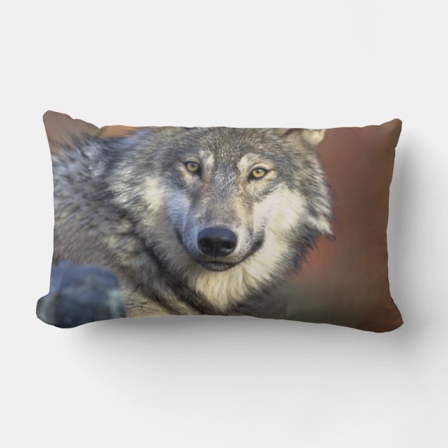 Varg Älskare Art Lumbarkudde (Framsida)