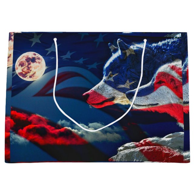 Varg American Flagga Full Moon (Framsidan)