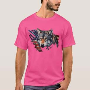 Varg American Flagga USA 4:e juli Patriotic Varg T Shirt