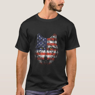 Varg Amerikanska Flagga 4:e Tanktopet i juli T Shirt