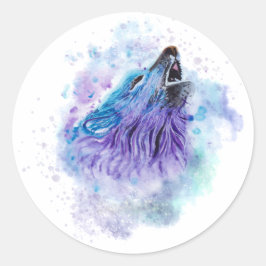 Varg Animal Färg Best Gift Runt Klistermärke