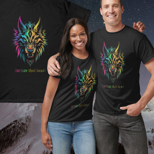 Varg ansikte färglös airbrush Nurture den beasten T Shirt