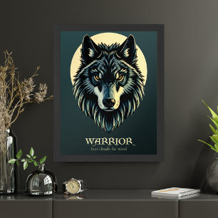 Varg ansikte fenrir-stamkrigare Poster ingen rädsl