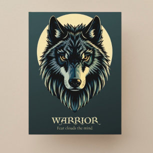 Varg ansikte fenrir stamkrigare utan rädsla fenris vykort