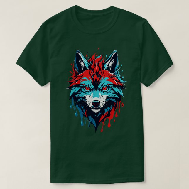 Varg Ansikte T Shirt (Design framsida)