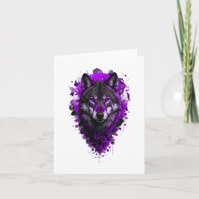 Varg Art - Lila Sticker Kort (Framsida)