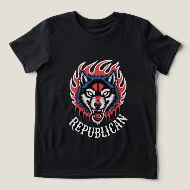 Varg av aggressiv brandsläckning, Varg, fet djur T Shirt (Design Framsida)