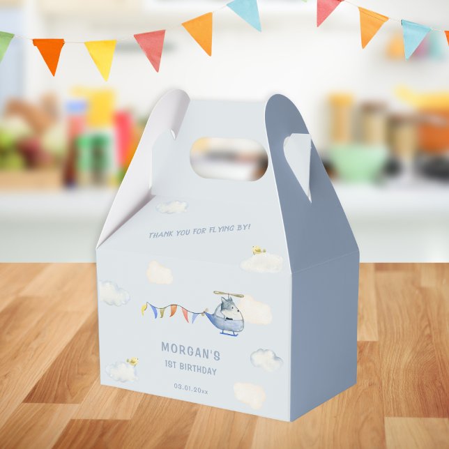 Varg av blå helikopter, kål första födelsedag presentaskar (Skapare uppladdad)