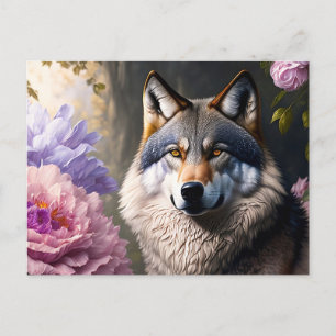 varg av blommor vykort