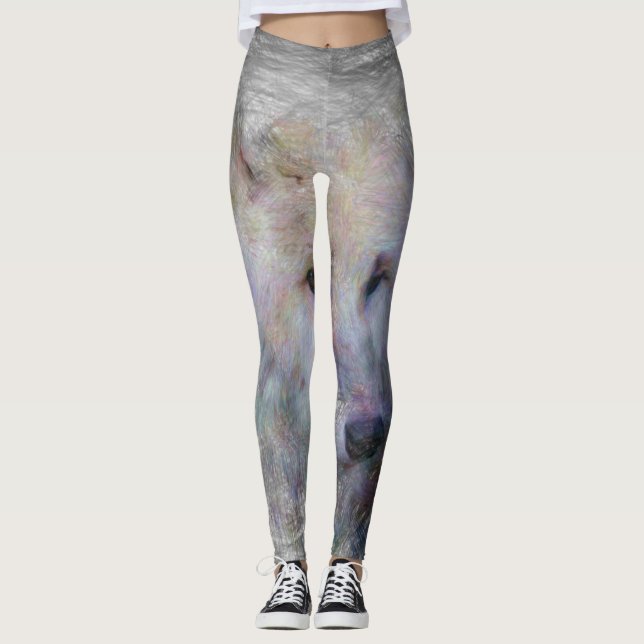 varg av konstnärliga djur leggings (Framsida)