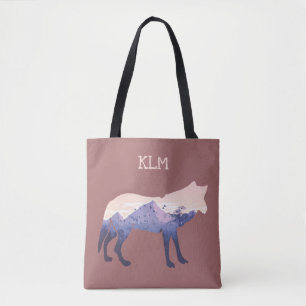 Varg av vildmark Silhouette Monogram Tygkasse