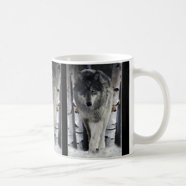Varg av viltlevande Grått Animal-älskare Kaffemugg (Höger)